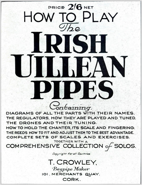 DIGITAL COPY - How to play the Irish Uillean Pipes (Tadhg Crowley)