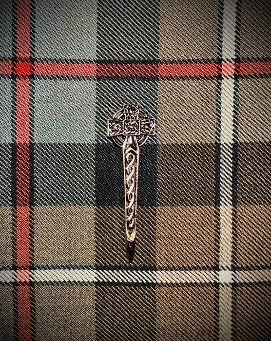 Irish Celtic Sword Kilt Pin/Cap Badge with Cross