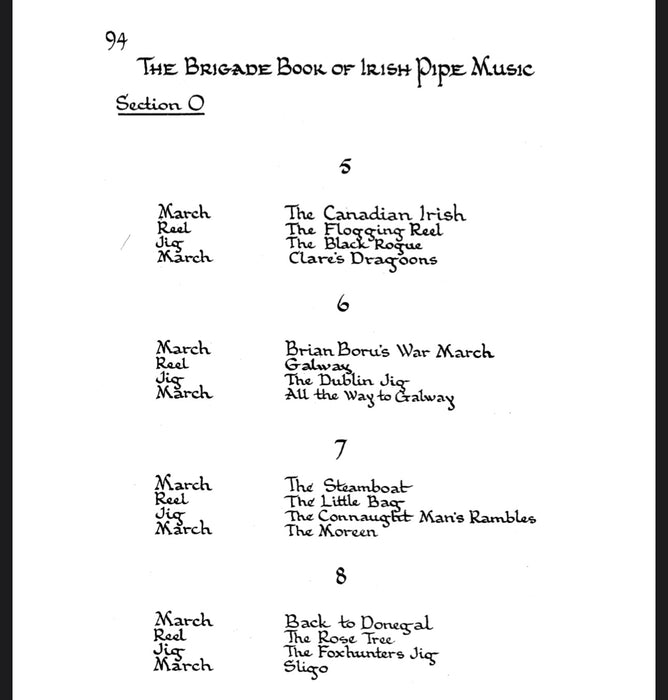 DIGITAL COPY - The Brigade Book of Irish Pipe Music