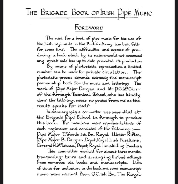 DIGITAL COPY - The Brigade Book of Irish Pipe Music