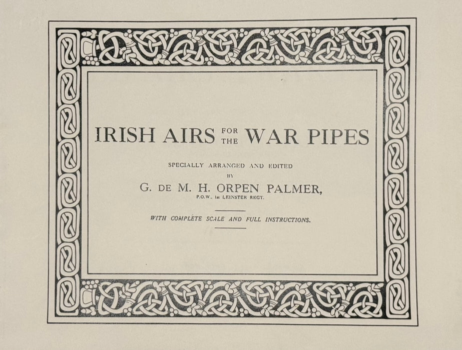 DIGITAL COPY - Irish Airs for the War Pipes - Arranged and Edited by Orpen Palmer